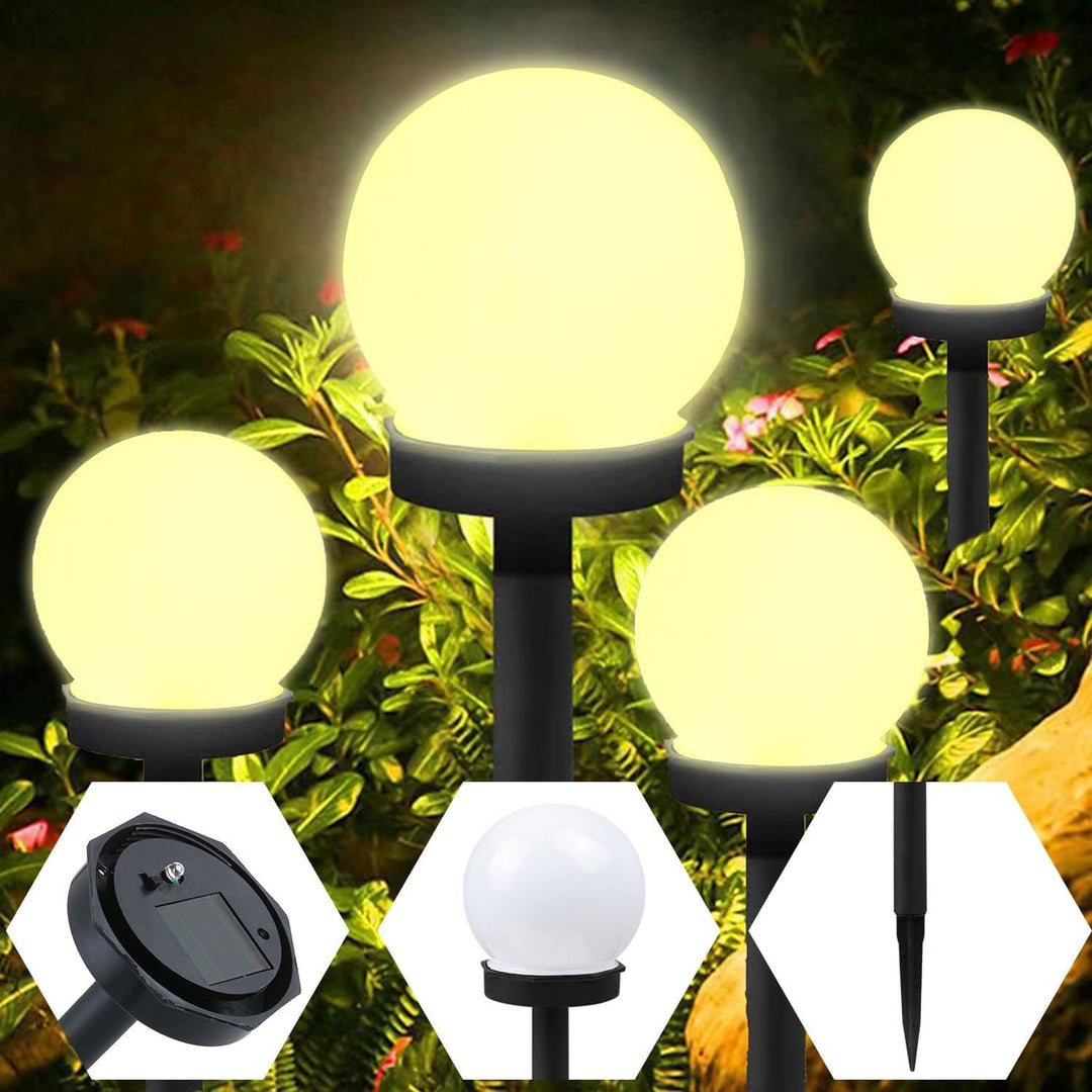 Shengruili 6 Stück Solarlampen für Aussen Kugel,Solar Gartenleuchte,Wasserdichte Solarlampen für Gar