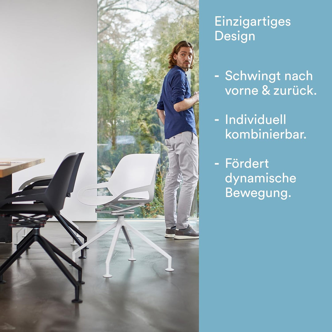 aeris Numo moderner Esszimmerstuhl – Schwingstuhl mit edlen Holzbeinen aus Eiche – Exklusiver Design
