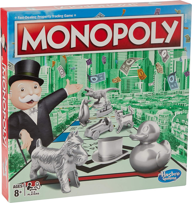 Hasbro C1009302 Monopoly Classic, klassisches Brettspiel für die ganze Familie für 2 bis 6 Spieler,