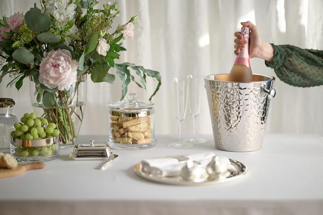 EDZARD Sektkühler Capri (Ø 22 cm) aus Edelstahl - Flaschenkühler, Champagner Kühler - Getränkekühler