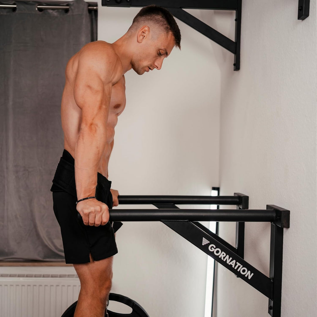 GORNATION Dip Bars für Wand, Dip Stange, Dips Barren, Wall Mounted Dip Station Home Gym Workout Bars