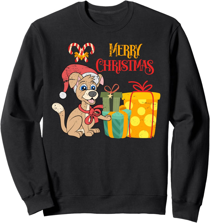 Frohe Weihnachten Tiermotiv Niedliches Haustier Hund Sweatshirt