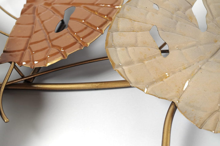 Kobolo Wanddeko Metallbild 3D - Autumn - aus Metall in Braun- und Goldtönen