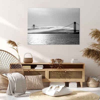 Bilder auf Leinwand 100x70cm Leinwandbild Usa goldenes tor brücke Gross Wanddeko Bild Schlafzimmer K