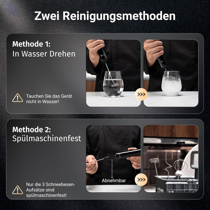 Typhur InstaWhisk Milchaufschäumer elektrisch, Milchschäumer Stab mit variabler Geschwindigkeit, USB