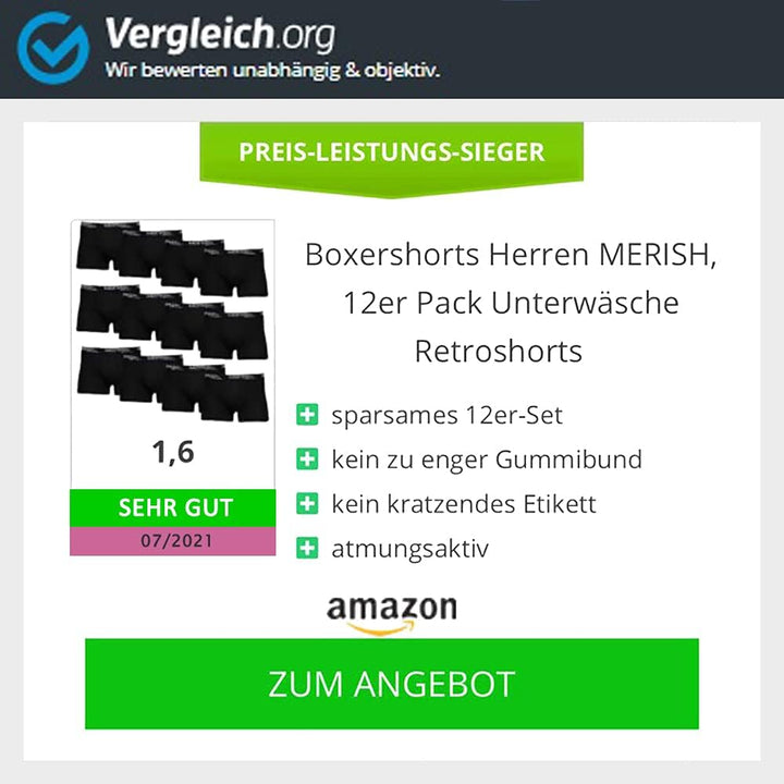 MERISH Boxershorts Herren 6-er /10-er / 15-er Pack S-5XL Unterwäsche Unterhosen Männer Men Retroshor
