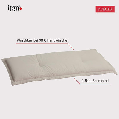 Beo Bankauflage 100 x 45 cm Waschbar Ascot | Premium-Qualität Made in EU | Atmungsaktive Gartenbank