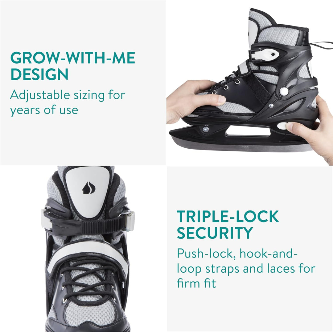 Navaris Schlittschuhe für Kinder und Erwachsene - Ice Skates Damen grössenverstellbar - Mit Werkzeug