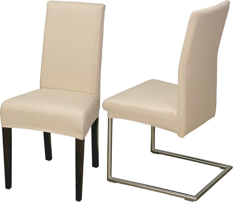 Staboos Stuhlhussen 6er Set - Hohe Elastizität - Stuhlbezug 6er Set - ÖKO TEX Zertifiziert (Beige) 6