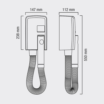 Valera Hotello Shaver Wandhaartrockner mit Rasiersteckdose, 1200 Watt, Farbe Weiss