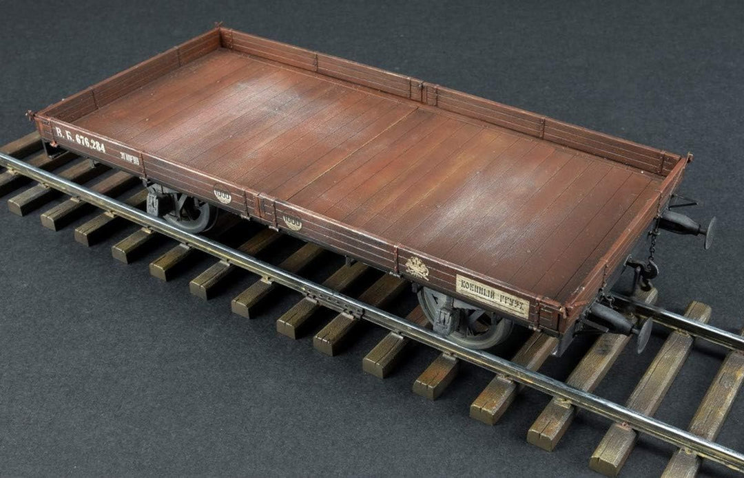 Mini Art 39004 1:35 Flachbett-Waggon 16,5t ungebremst - originalgetreue Nachbildung, Modellbau, Plas