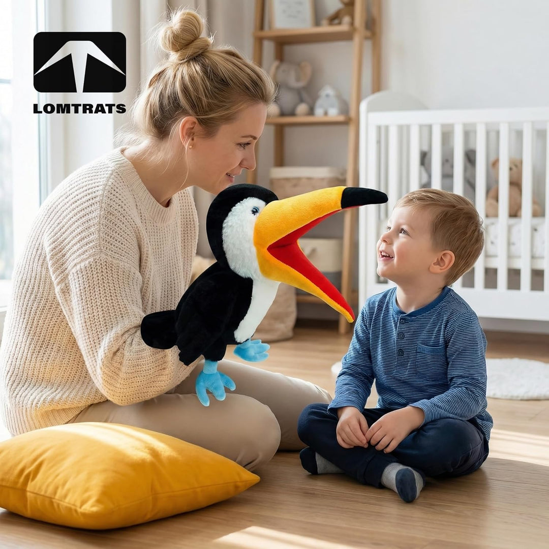 LOMTRATS Vogel-Handpuppen für Kinder, Kleinkinder, einschliesslich Papageien, Pfauen usw. mit bewegl