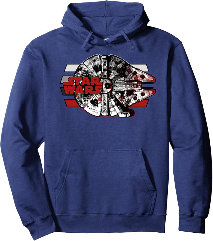 Star Wars The Last Jedi Millennium Falcon Dark Top View Pullover Hoodie