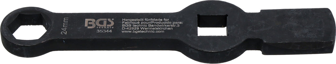BGS 35344 | Schlag-Ringschlüssel | Sechskant | mit 2 Schlagflächen | SW 24 mm, 24 mm