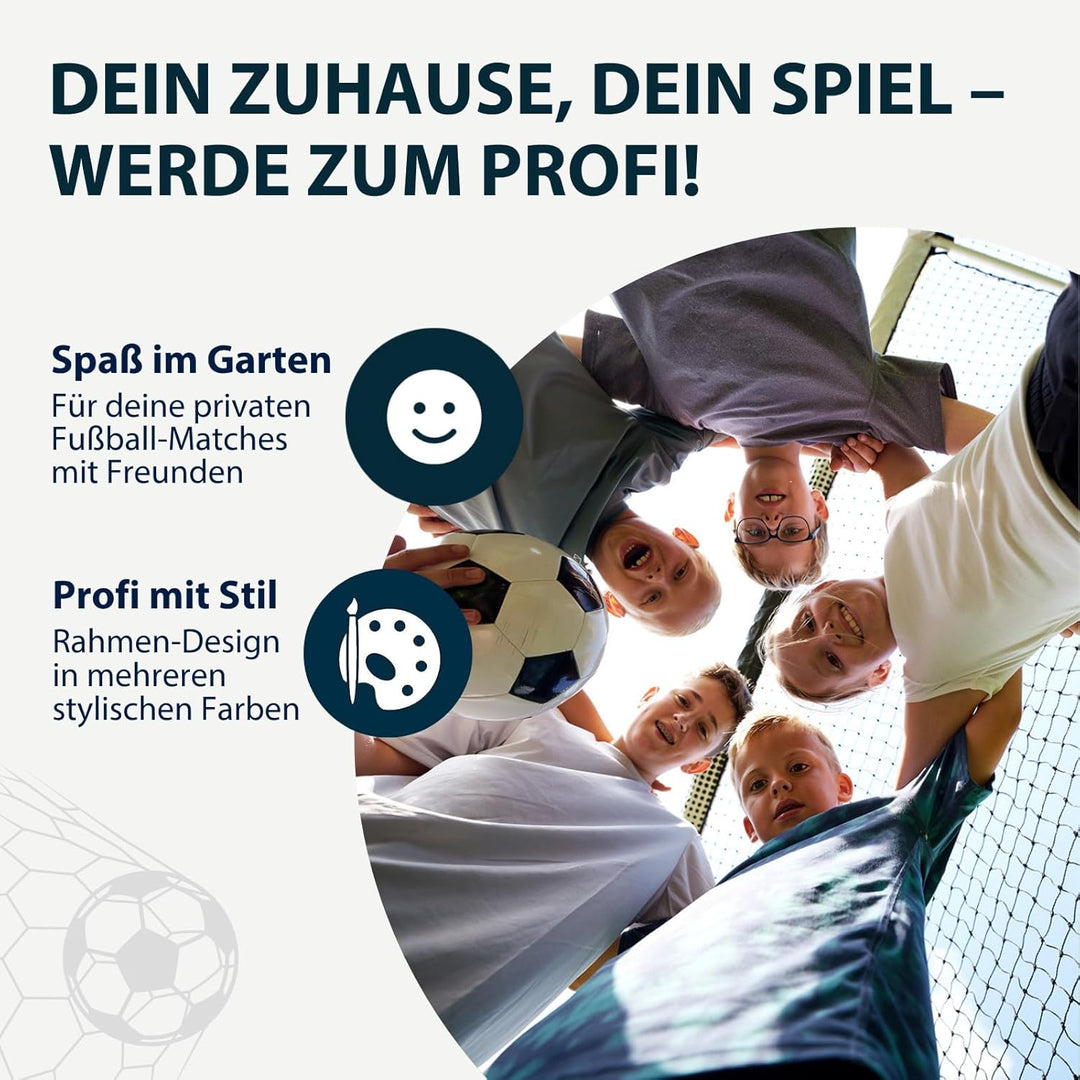 HUDORA Fussballtor Pro Tect 360 Advanced – Outdoor Fussballtor mit Netz und wetterfester Ummantelung