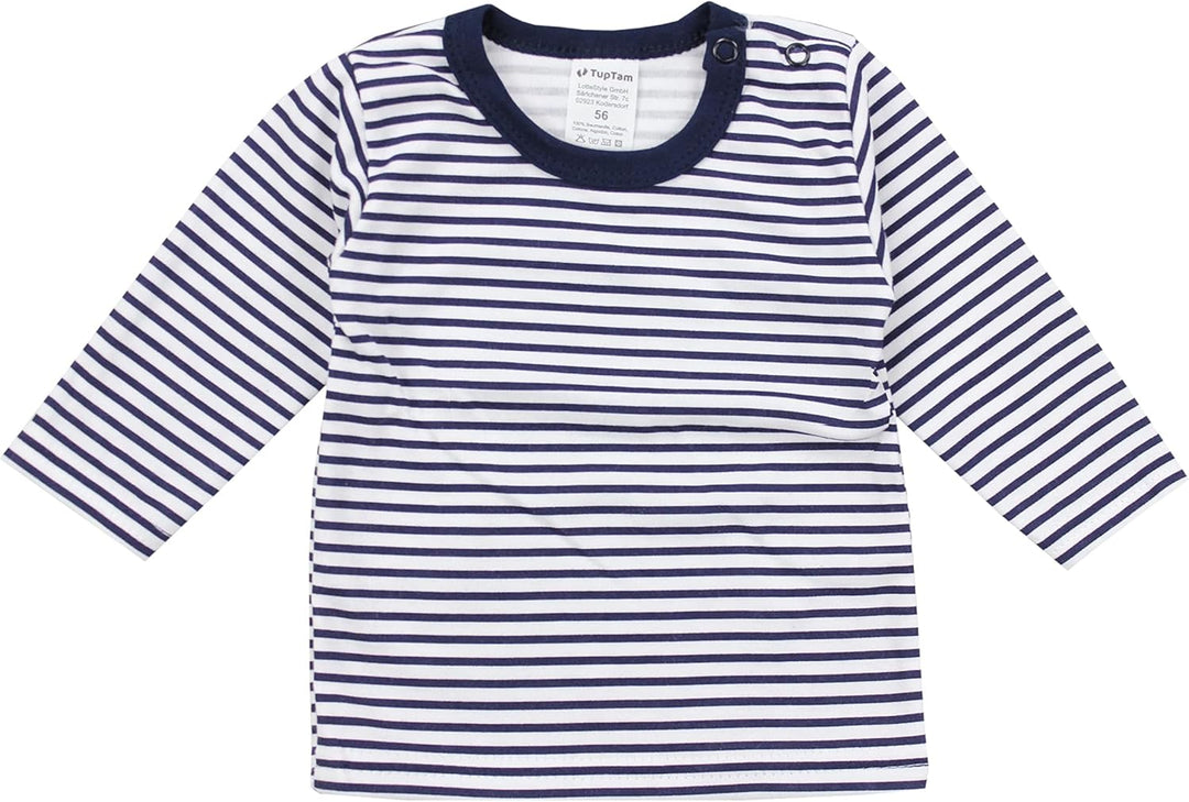 TupTam Baby Jungen Langarmshirt Gestreift 5er Set 62 Mehrfarbig 6, 62 Mehrfarbig 6