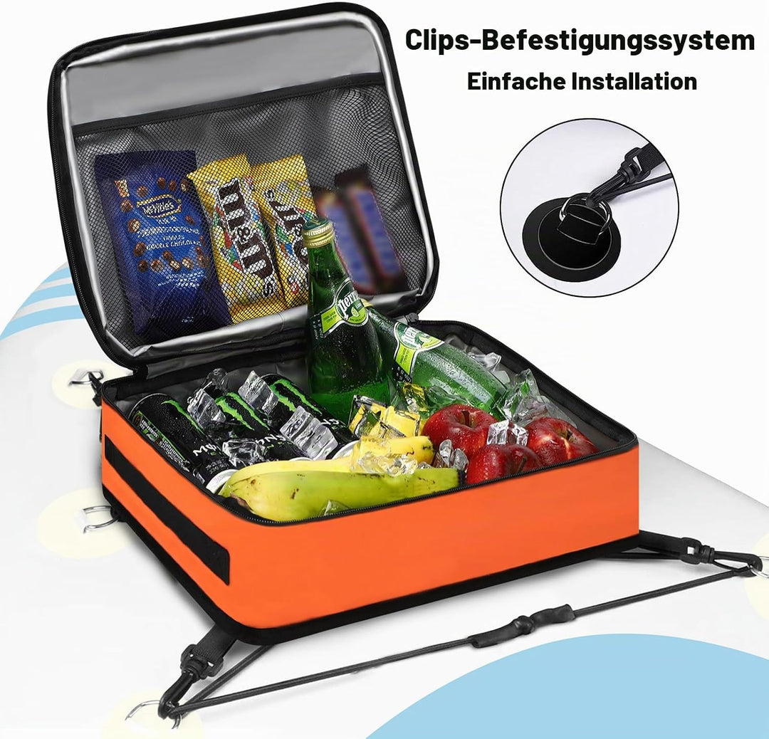 Paddle Board Kühltasche, wasserdichte Surf Sup Deck Kühltasche, isoliert, auslaufsicher, 10 Dosen, S
