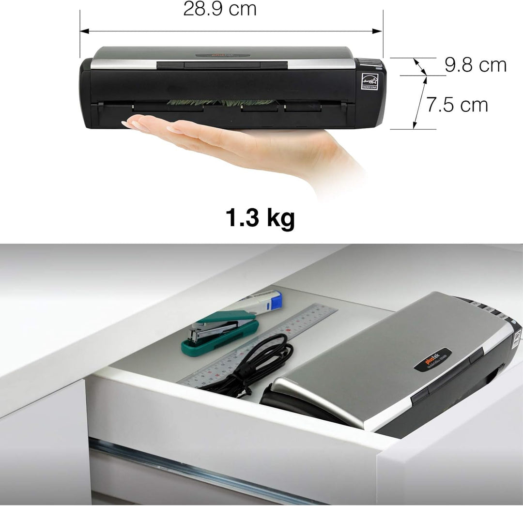 Plustek Mobile Scanner AD480 - kompakter Duplex-Scanner, Stromversorgung USB, A4, 20 ppm, Plastik Ka