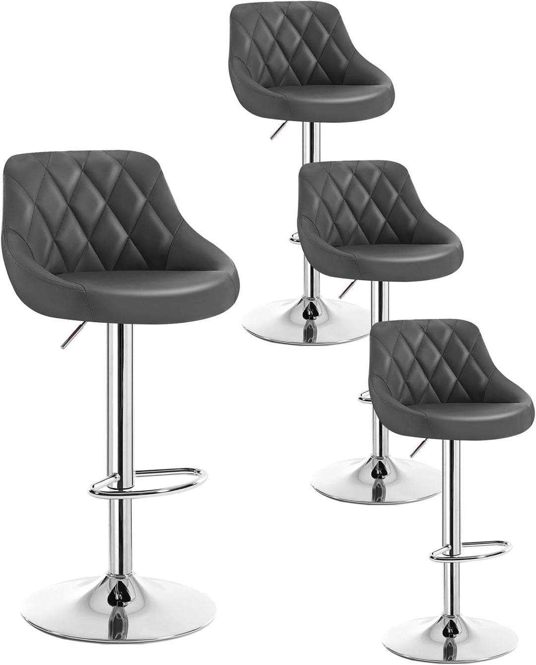 WOLTU 4er Set Barhocker Bistrohocker Tresenhocker Barstuhl Höhenverstellbar, Drehbar, Sitzfläche aus