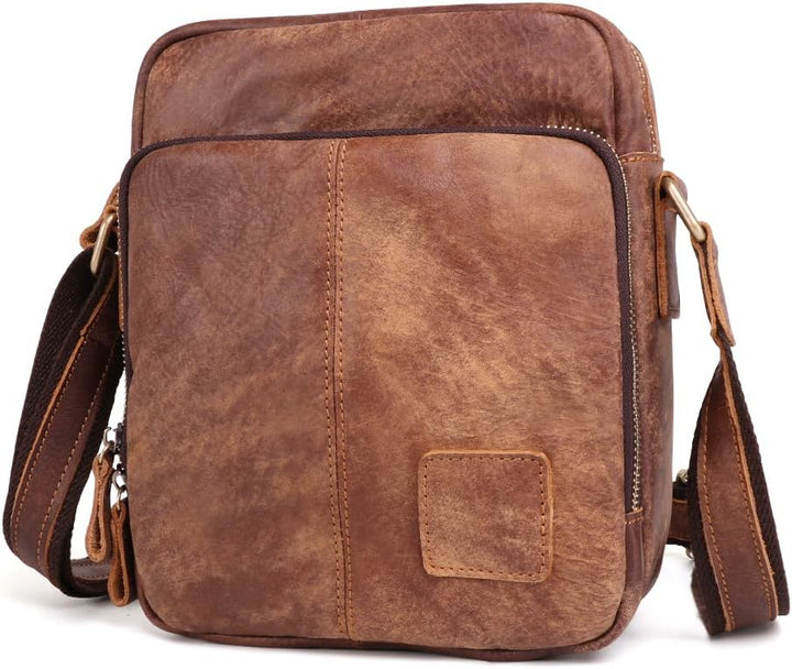 BAIGIO Schultertasche Umhängetasche Herren Leder Vintage Herrentasche Messenger Bag mit Schultergurt