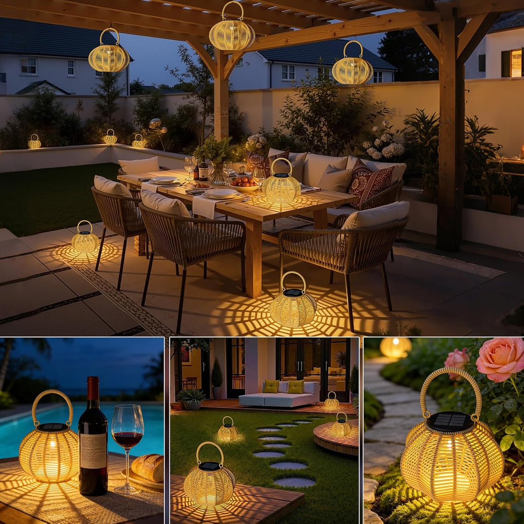 Solarlampen für Aussen Hängend, 1 Stück IP65 Wasserdicht Solarleuchten für Aussen, Geeignet Balkon D