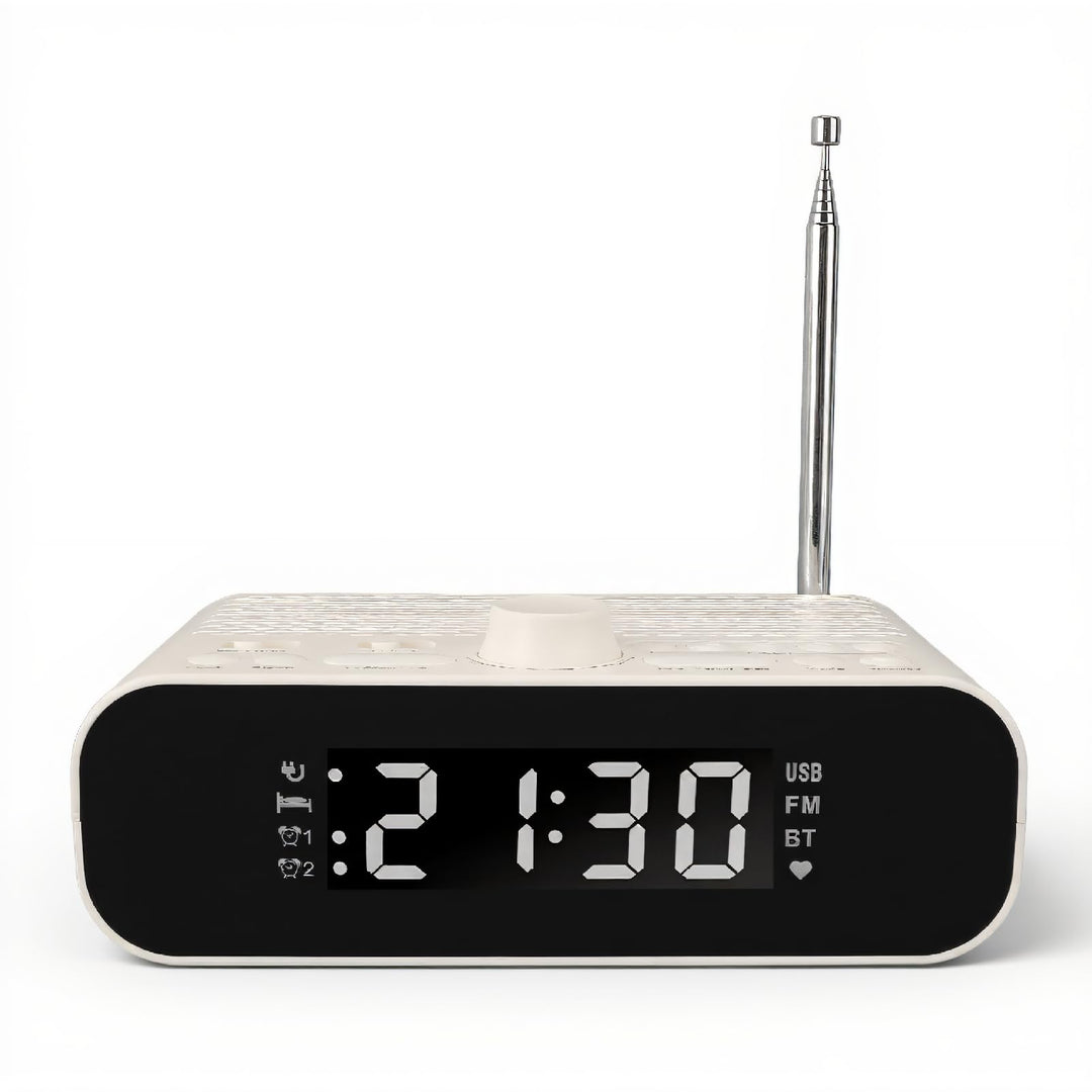 Digitaler Radiowecker, Dual Wecker, Lautsprecher, UKW Radio mit USB Ladeanschluss, 5.0 Verbindung, L