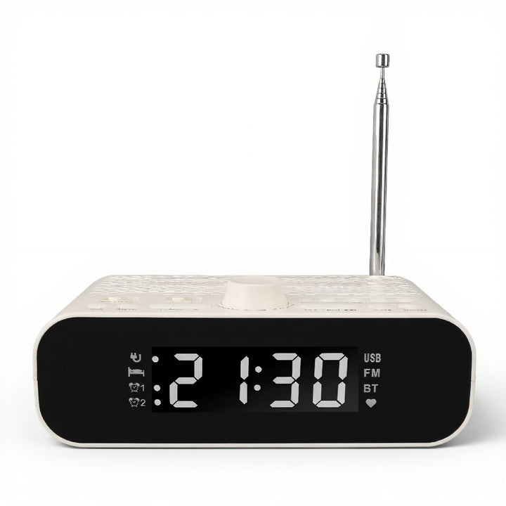 Digitaler Radiowecker, Dual Wecker, Lautsprecher, UKW Radio mit USB Ladeanschluss, 5.0 Verbindung, L