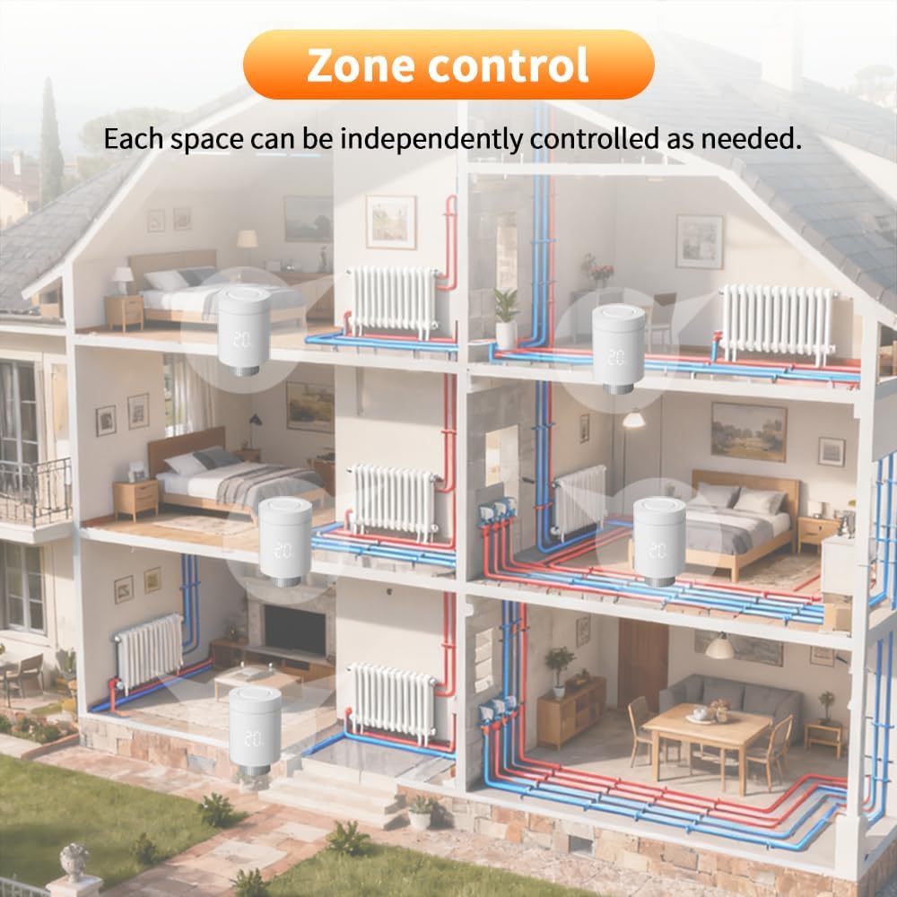 AR331-WZ Smart Heizkörperthermostat ZigBee, Energieeinsparung, Heizungssteuerung per App (Smart Life