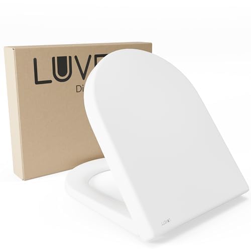 LUVETT® WC-Sitz D650 D-Form Weiss mit Absenkautomatik SoftClose, EasyClean (abnehmbar), Duroplast, e