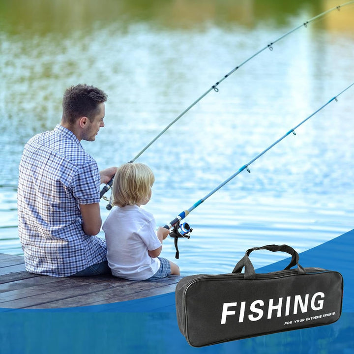 2 Stück Angelset Kinder, Angelrute Set Kinder, Kinder Angelruten, Teleskop-Angelrute 180 cm, Tragbar