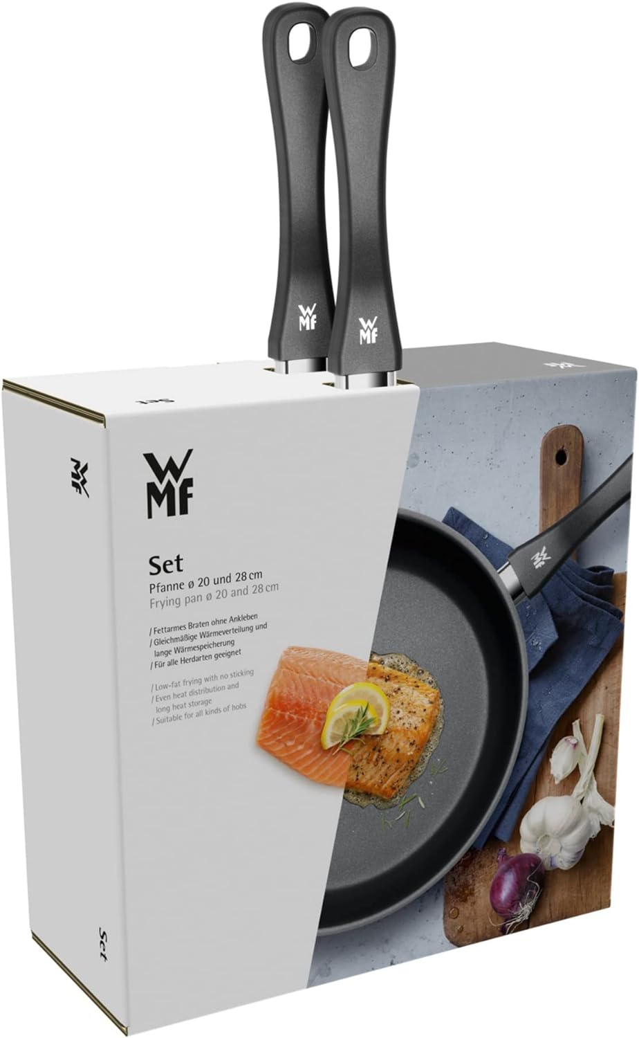 WMF Devil Pfannenset 2-teilig, Bratpfanne 28 cm + 20 cm, Pfanne Induktion, Cromargan Edelstahl besch