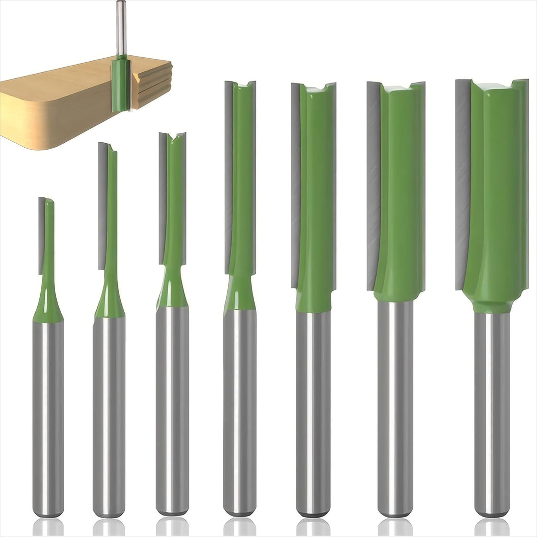Yuentoen 7 Stück Nutfräser,Fräser für Oberfräse 6mm Schaft,Gerade Oberfräsen Bits Set,Nutenfräser Ro