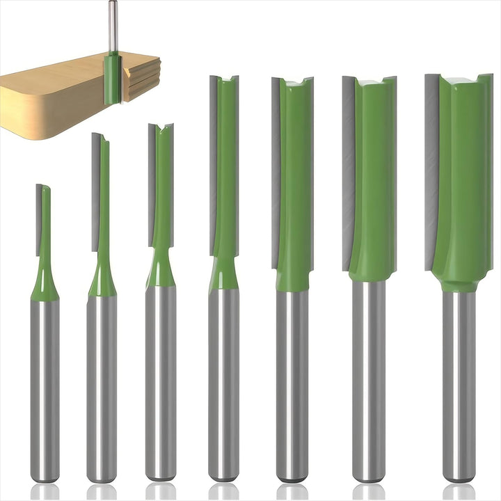 Yuentoen 7 Stück Nutfräser,Fräser für Oberfräse 6mm Schaft,Gerade Oberfräsen Bits Set,Nutenfräser Ro
