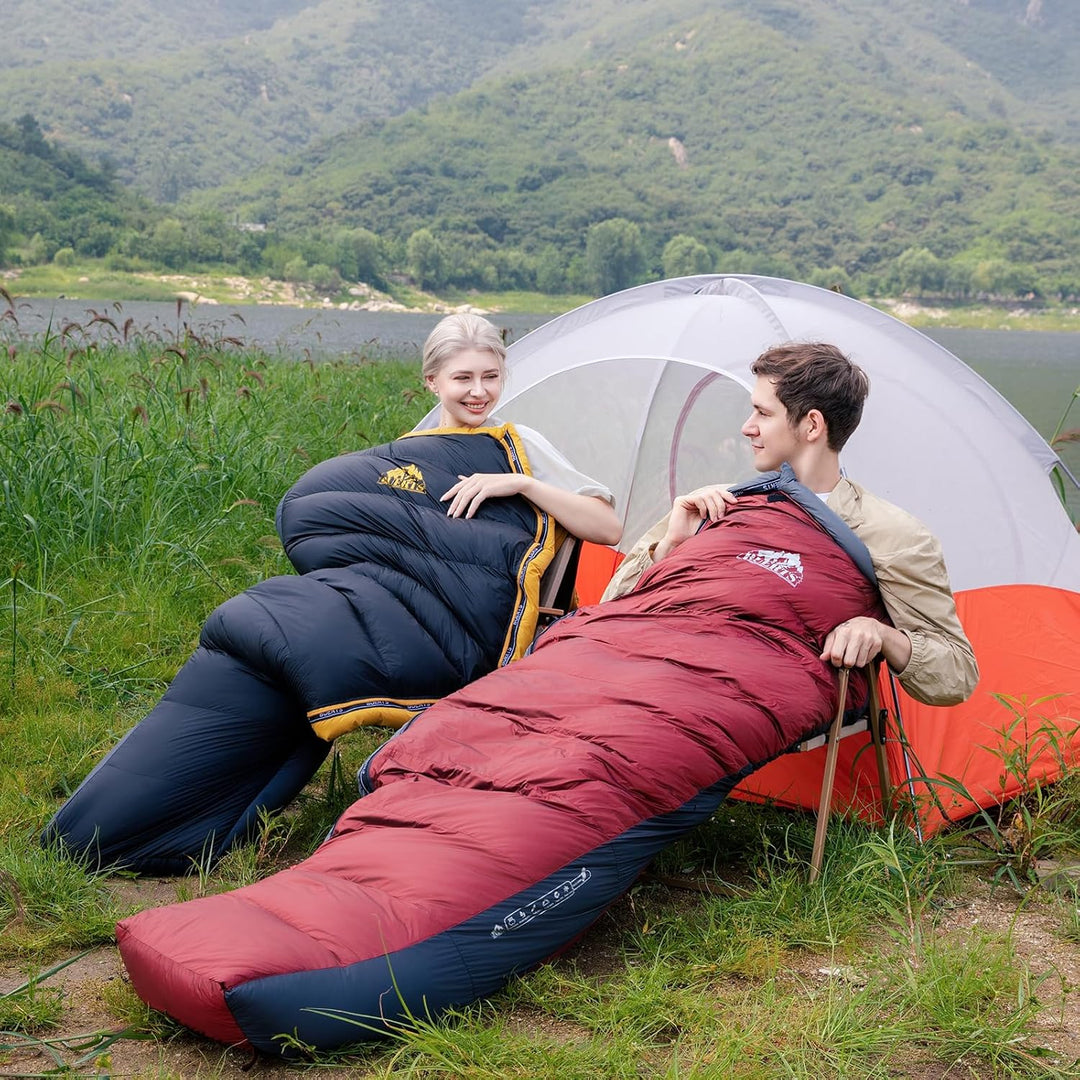 Daunenschlafsack für Erwachsene, kaltes Wetter, kleines Paket, leicht zu tragen, 680 FP. Rucksacksch