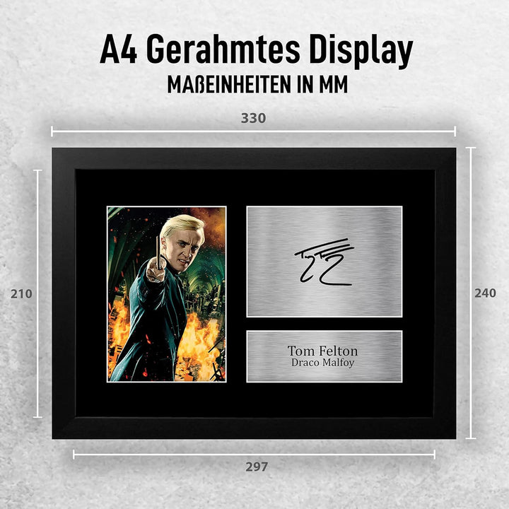 HWC Trading FR A4 Tom Felton Harry Potter Draco Malfoy Geschenke Gedrucktes Signiertes Autogramm-Bil