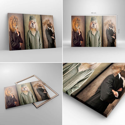 Bilder auf Leinwand 100x70cm Leinwandbild mit Rahmen Tier Abstraktion Gross Wanddeko Bild Schlafzimm