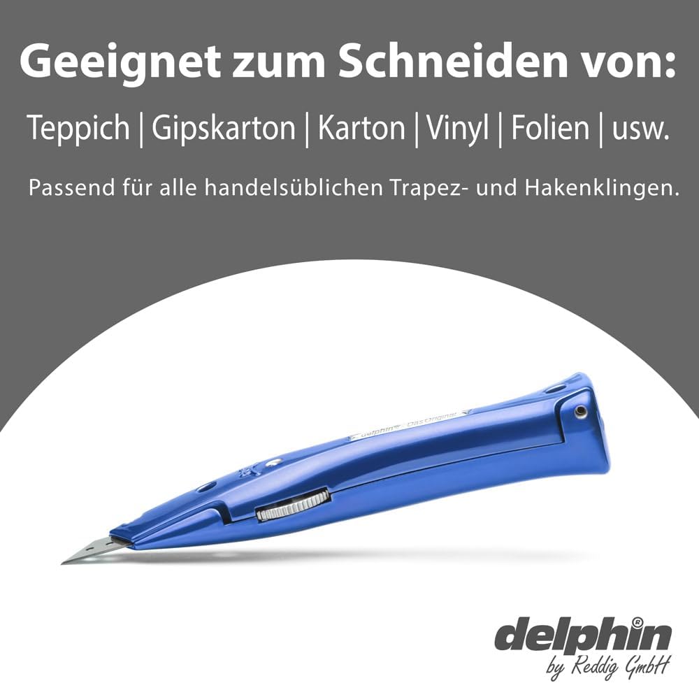 Delphin®-03 Style Edition inkl. Klingen und Kunststoffköcher, Teppichmesser