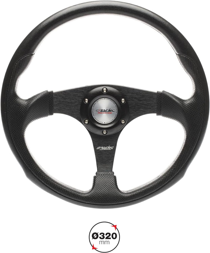 Simoni Racing BPU320N Barchetta Universal Steering Wheel, Schwarz