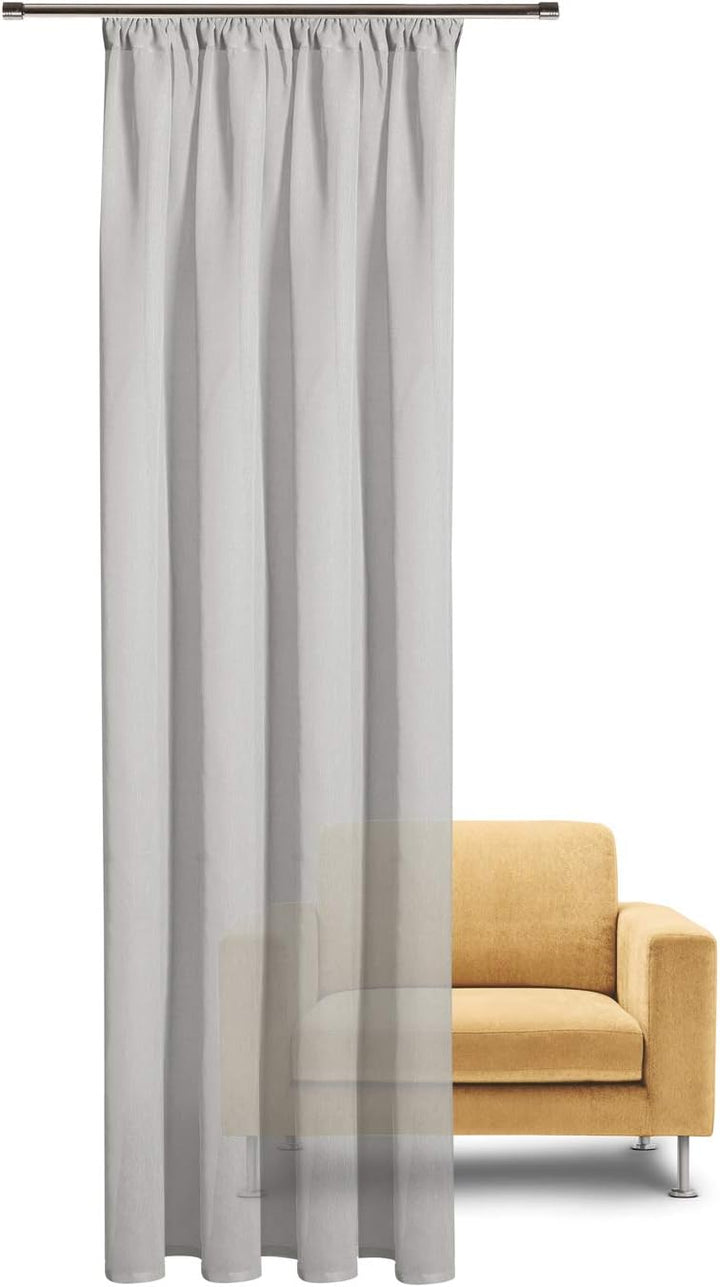 Gardine Leni aus zertifizierter Bio Baumwolle B/H: 140/245 cm halbtransparenter Vorhang hellgrau, He