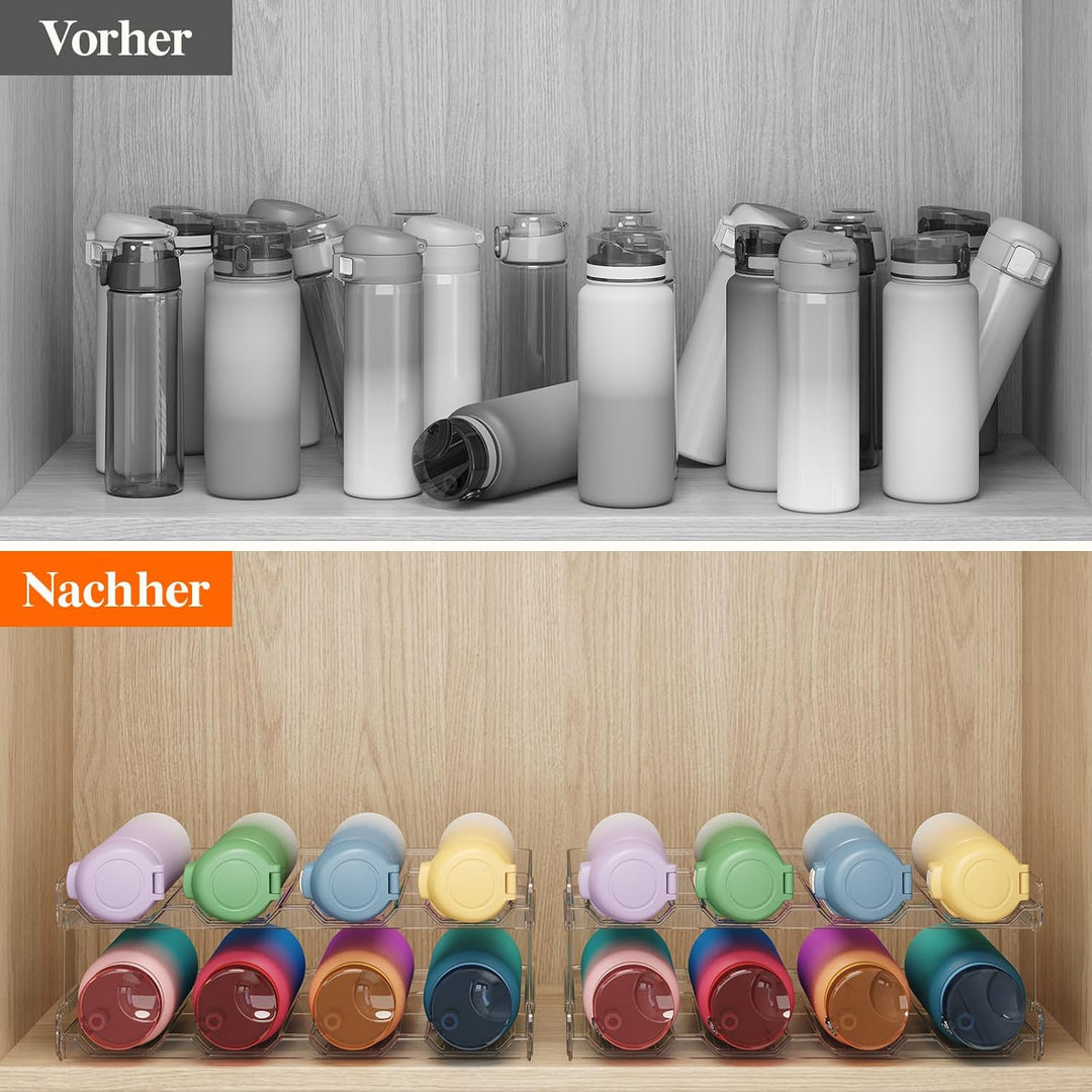 Lifewit Stapelbarer Flaschenhalter für Schrank, Gefrierschrank, Vorratskammer - Kunststoff-Wasserfla