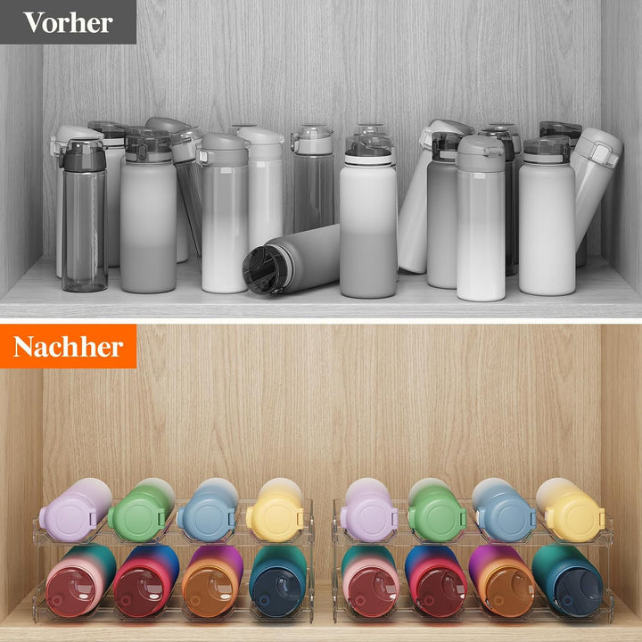 Lifewit Stapelbarer Flaschenhalter für Schrank, Gefrierschrank, Vorratskammer - Kunststoff-Wasserfla