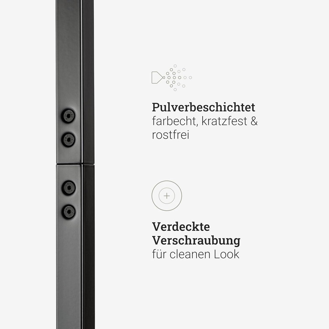 Natural Goods Berlin Kleiderständer BASIS (Schwarz, 50 cm) - Kleiderstange aus stabilem Metall - Fre