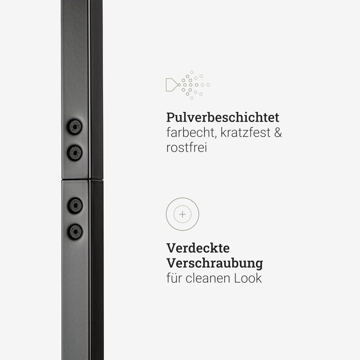 Natural Goods Berlin Kleiderständer BASIS (Schwarz, 50 cm) - Kleiderstange aus stabilem Metall - Fre