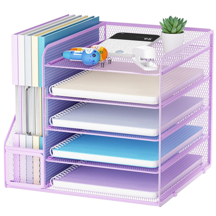 Marbrasse Schreibtisch Organizer und Büro Zubehör,5-Tier Briefablage,Mesh Büro Organizer für Schreib