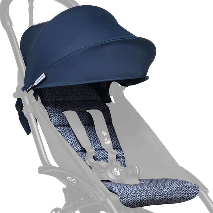 BABYZEN YOYO 6+ Textilset, Air France Blue - Nur Textilset: Sitzpolster, farbgleichen Verdecken und