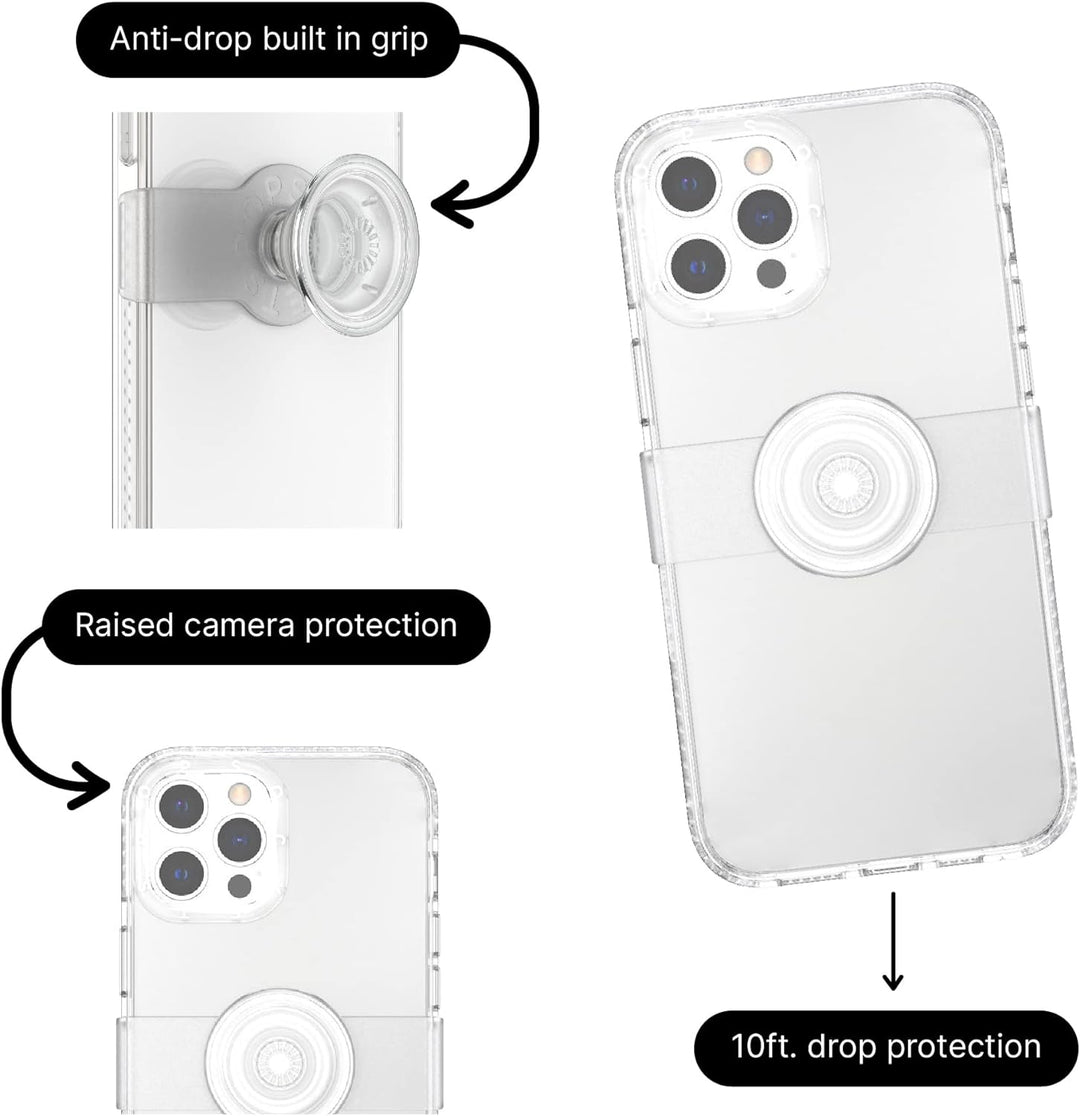PopSockets: PopCase Hülle für iPhone 12 Pro Max mit Abnehmbarem PopGrip Slide Sockel und Griff mit A