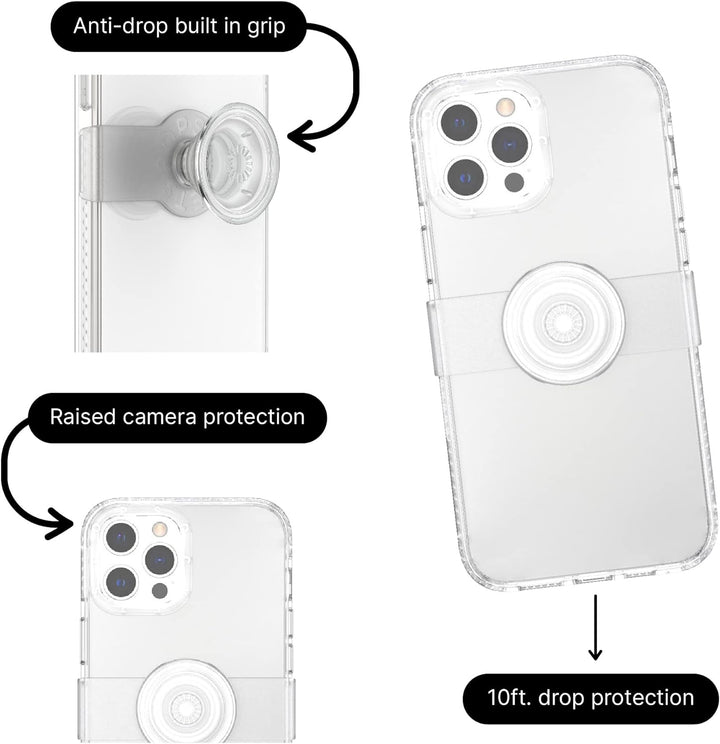 PopSockets: PopCase Hülle für iPhone 12 Pro Max mit Abnehmbarem PopGrip Slide Sockel und Griff mit A