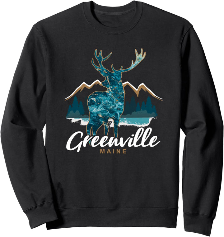 Greenville Maine USA Moosehead See Urlaub Souvenir Sweatshirt
