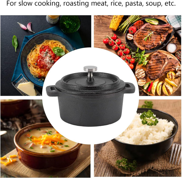 Verdickter, ergonomischer Griff, isolierter Gusseisen-Kochtopf mit Deckel, Dutch Oven, doppelte Kera