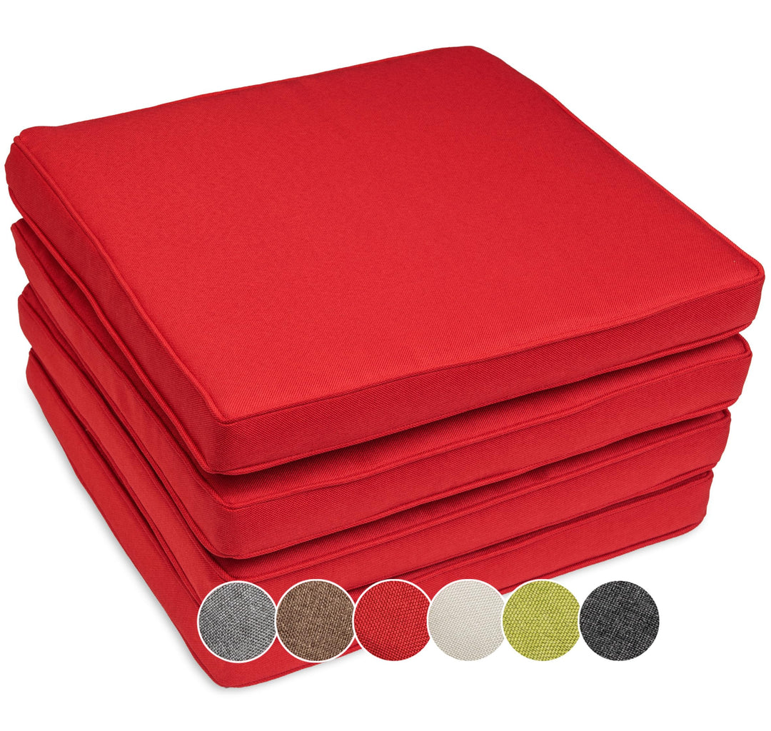 sunnypillow 4er Set Stuhlkissen wasserdicht UV-lichtecht 50 x 50 x 5cm | Polsterauflage Auflage für
